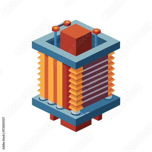 isolated transformer coil on white background