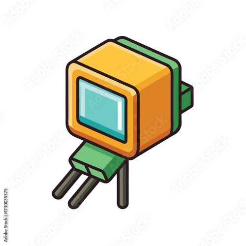 isolated tv plug on white background