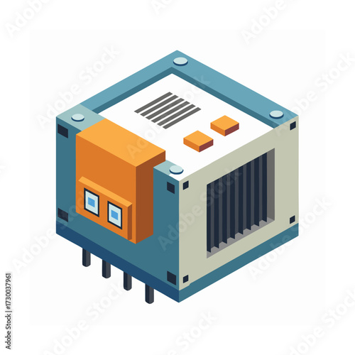 isolated voltage regulator on white background