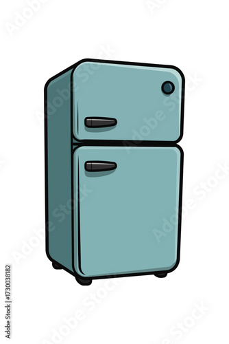 Vintage refrigerator freezer kitchen appliance household object home equipment