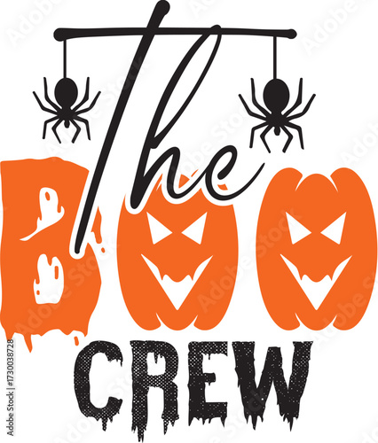 The boo crew halloween design for party decor, halloween t shirt design, halloween vector file