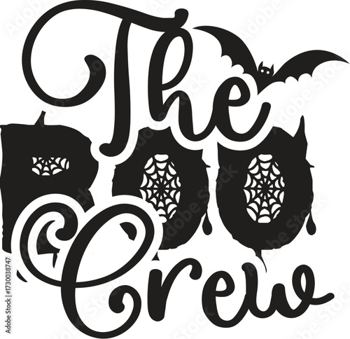 The boo crew design for halloween celebration, halloween t shirt design, halloween vector file