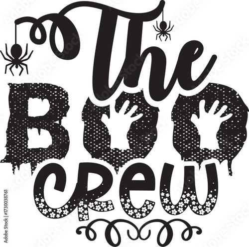The boo crew design with spooky pumpkins theme, halloween t shirt design, halloween vector file