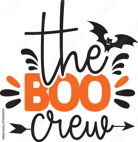 The boo crew design for halloween celebration, halloween t shirt design, halloween vector file