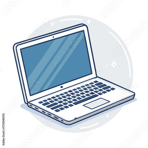 Create Bold Stroke Laptop Computer Professional Photo Ideal for Marketing