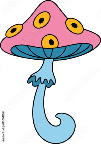 A Cartoon Zombie Character with Green Skin, Purple Hair, a Pink Headband, and Torn Clothes, Doing a Lurching Run for a Halloween or Horror Design Vector.