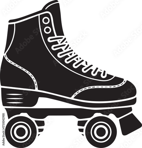 Wallpaper Mural Black and white roller skate silhouette vector illustration flat design Torontodigital.ca