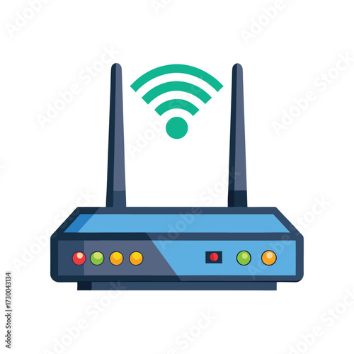 isolated wi fi router on white background