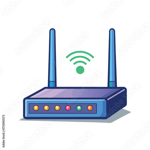 isolated wi fi router on white background