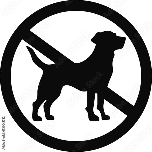 Dog restriction symbol prohibited animal entry vector illustration