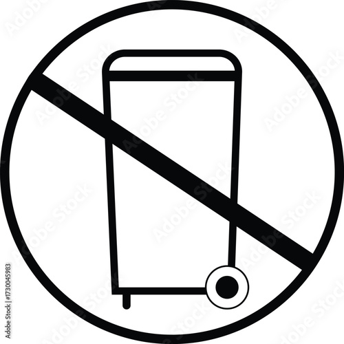 Garbage disposal not allowed icon vector for environmental awareness and clean spaces