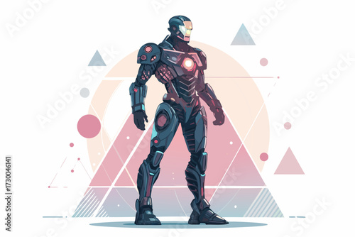 Dynamic Futuristic Robot Glowing With Energy Bold Sci Professional Photo