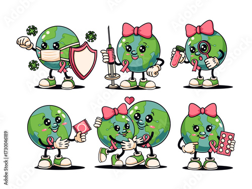 World AIDS Day, cartoon character vector. Suitable for health