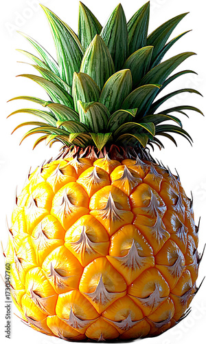 Pineapple 3D PNG Transparent Background (Isolated on White Background)