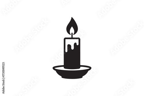 Candle Light vector icon white background.