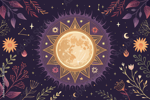 Dynamic Mystical Moon Glowing With Runes Bold Fantasy Creative Visual
