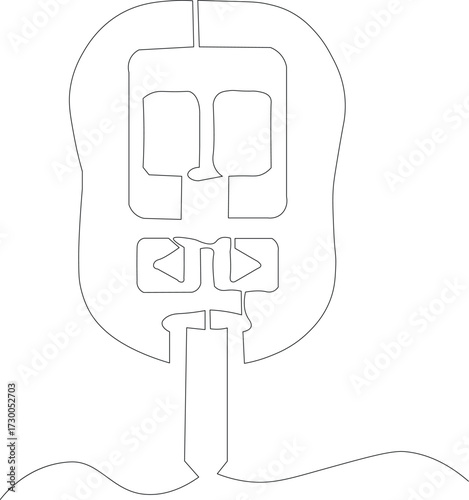 Continuous line drawing of blood pressure monitor minimalist medical device outline vector