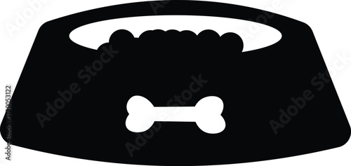 Vector silhouette illustration of pet feeding bowl for dog and cat nutrition health and wellness design