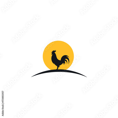 Abstract rooster head vector logo design, featuring creative farm, poultry, or food business branding emblem in modern vector style