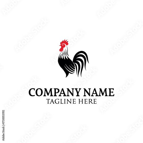 Abstract rooster head vector logo design, featuring creative farm, poultry, or food business branding emblem in modern vector style