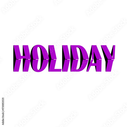 3d text with reflection holiday 
