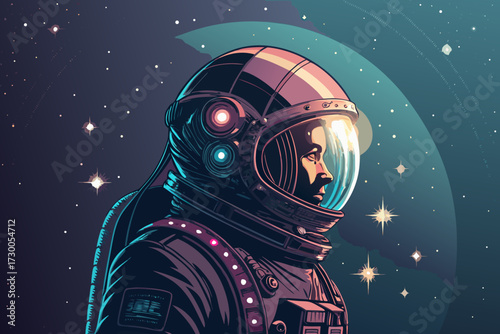 Showcasing Spacesuit Helmet Glowing With Reflections Bold Elegant Professional Photo