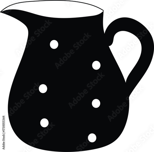 Silhouette of jug vector classic pitcher shape for kitchen beverage and tableware design illustration