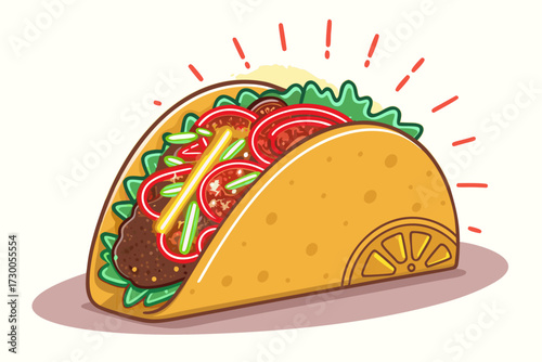 Taco With Glowing Ingredients Bold Mexica Creative Visual Great for Commercial Projects