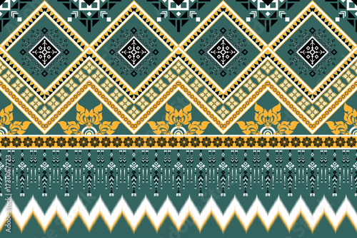 African pattern geometric ethnic pattern, pixel pattern seamless vector illustration native American geometric Aztec decor, design for bandana print woven carpet background wallpaper blanket clothing.