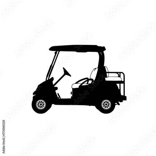 Vector art of silhouette of a golf cart a compact vehicle for golfers, designed for easy navigation on the course, providing convenience and efficiency during play