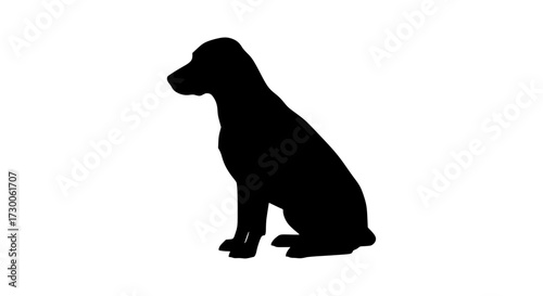 Vector art of silhouette of a dog sitting, showcasing its elegant posture and graceful lines against a clean backdrop, creating a striking visual contrast