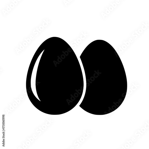 Vector art of simple graphic of two eggs, side by side, , representing food, breakfast, or a new beginning with its minimalist and clean design