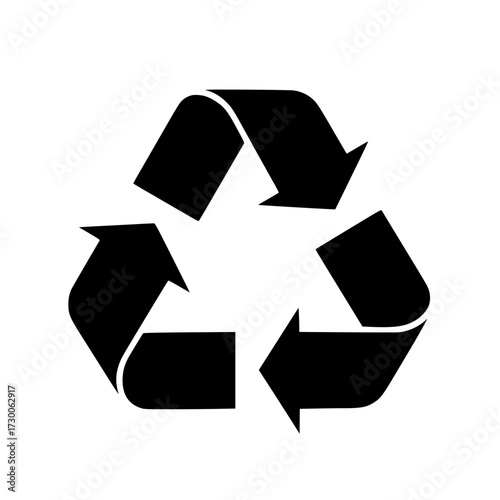 Vector art of recycle symbol, a universal sign for environmental responsibility, promoting sustainability and conservation of resources through reuse and reduction