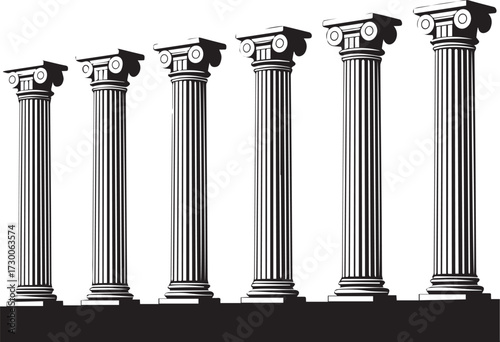 Column silhouettes vector illustration