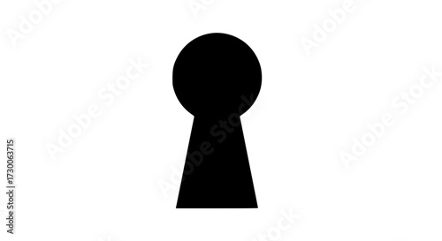 Vector art of silhouette of a keyhole, symbolizing access, security, and mystery, inviting curiosity and representing the concept of unlocking potential