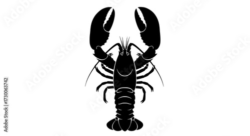 Illustration of a lobster, highlighting its distinctive claws, segmented body, and antennae, capturing the essence of marine life