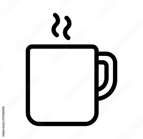 coffee cup icon with hot steam details