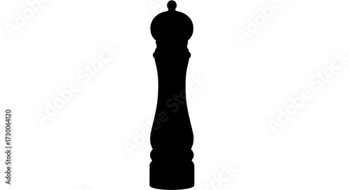 Vector art of silhouette of a pepper mill, showcasing its elegant and timeless design, perfect for culinary enthusiasts and kitchen decor aficionados, adding a touch of sophistication