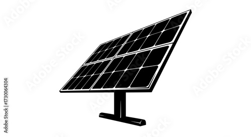 Vector art of silhouette of solar panels, representing renewable energy, sustainability, and the technological advancement in clean power generation for a greener future
