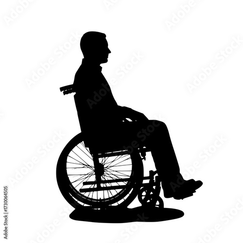 Vector art of silhouette of a person in a wheelchair a powerful symbol of accessibility, resilience, and the importance of inclusive design and representation