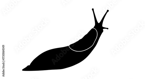Vector art of sleek slug silhouette a simple yet captivating representation of natures slowmoving creatures, highlighting their unique form and adaptability