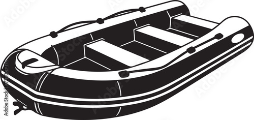 A inflatable boat silhouette vector illustration