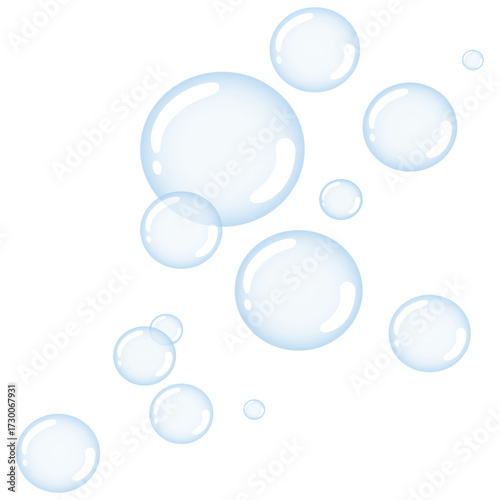 Bubbles Soap Floating Illustration