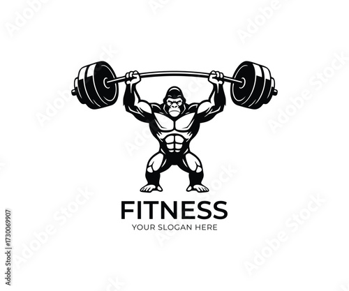 Bodybuilding Fitness Gym Logo Illustration
