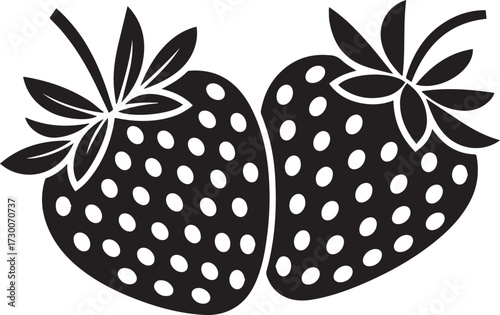 Stawberry fruit silhouette vector illustration