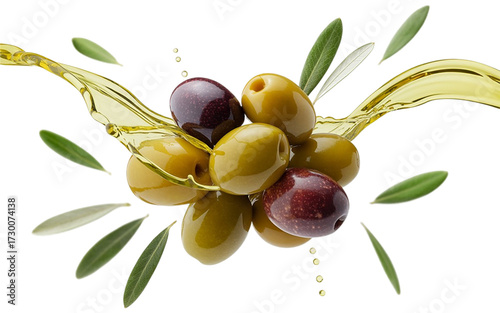vector illustration of olives with leaves