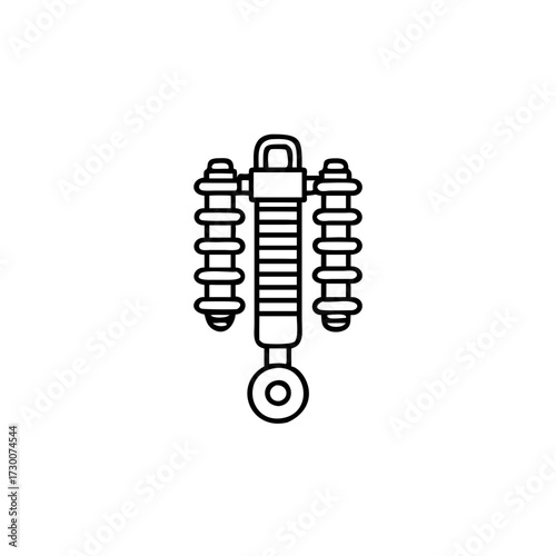 Vector art of line art icon of a car shock absorber