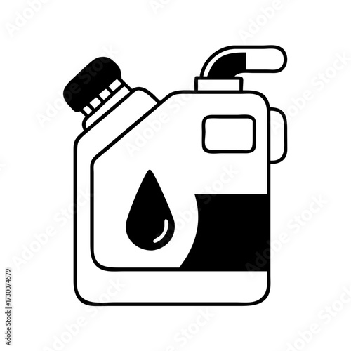 Illustration of an oil container, perfect for representing fuel, lubrication, or industrial fluid in designs