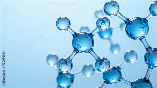 molecular structure with interconnected spheres and lines, symbolizing science, technology, innovation, and research in chemistry, biotech, and nanotechnology.Generated by AI