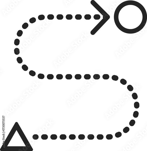 Path route journey destination navigation symbol icon vector